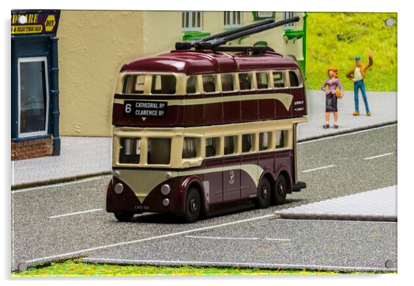 Catch The Trolley Bus Acrylic by Steve Purnell