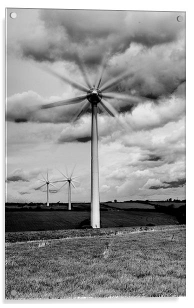 Wind Turbines Mono Acrylic by Steve Purnell