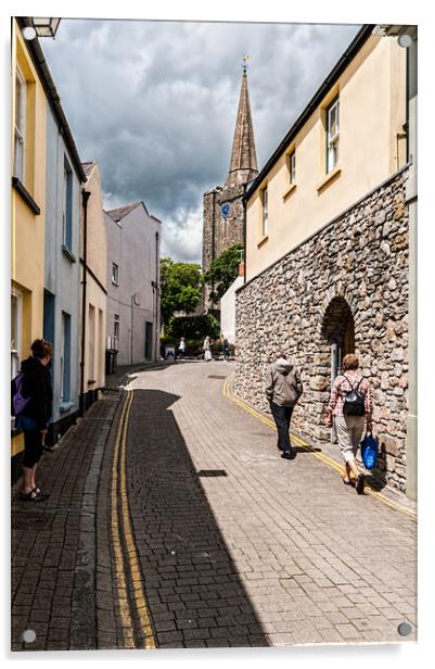 Charming Cobbled Lane in Seaside Splendour Acrylic by Steve Purnell