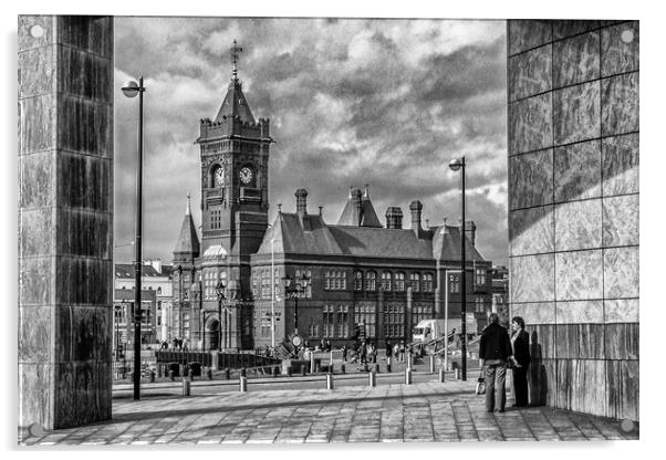 Cardiffs Iconic Pierhead Building Acrylic by Steve Purnell
