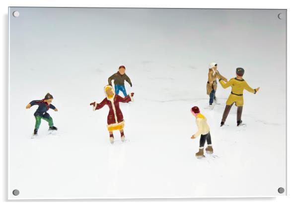 Winter Wonderland Skating Adventure Acrylic by Steve Purnell
