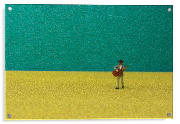 The Song of the Miniature Busker Acrylic by Steve Purnell