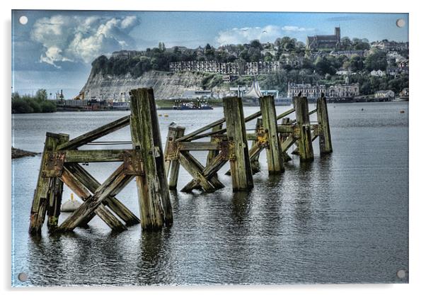 Cardiff Bay Old Jetty Acrylic by Steve Purnell