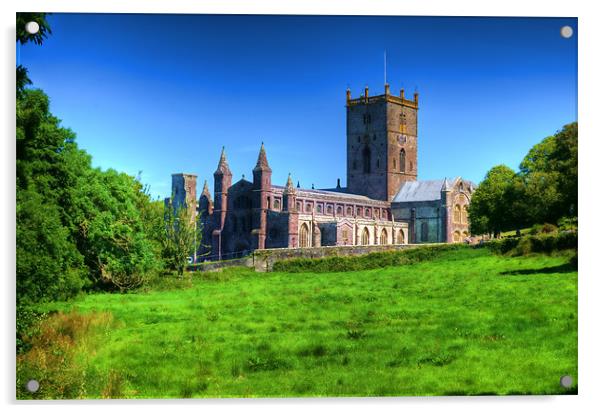 St Davids Cathedral Pembrokeshire 3 Acrylic by Steve Purnell