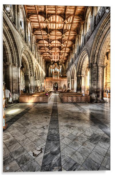 St Davids Cathedral Nave Acrylic by Steve Purnell