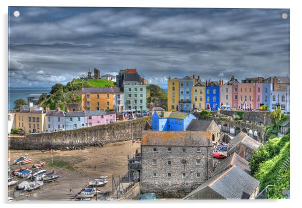 The Colours Of Tenby Harbour Acrylic by Steve Purnell
