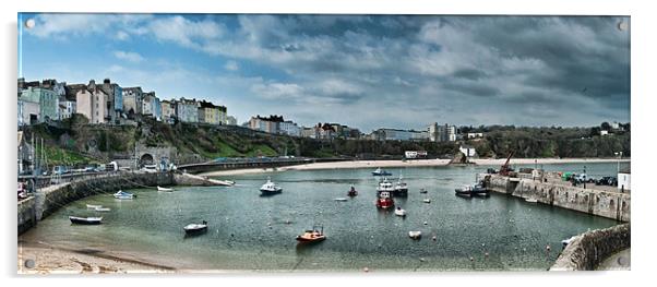 Tenby Panorama 2 Acrylic by Steve Purnell