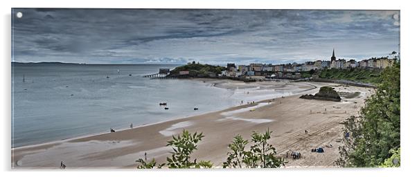 Tenby Panorama 3 Acrylic by Steve Purnell