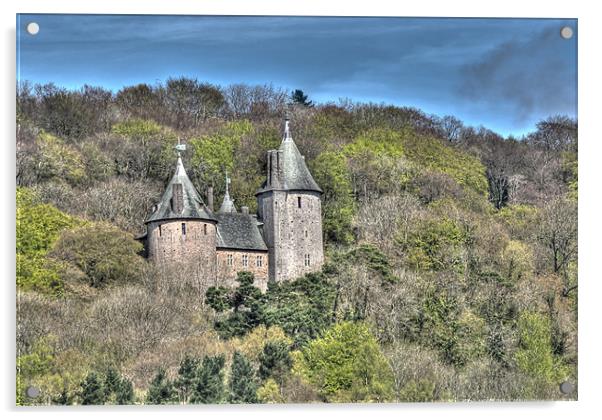Castell Coch Cardiff Painterly Acrylic by Steve Purnell