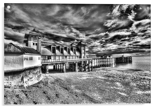 Penarth Pier 6 Monochrome Acrylic by Steve Purnell