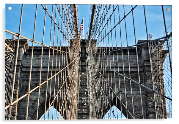 Brooklyn Bridge Acrylic by Steve Purnell
