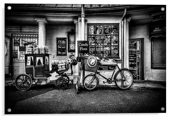 Ye Olde Sweet Shoppe Mono Acrylic by Steve Purnell