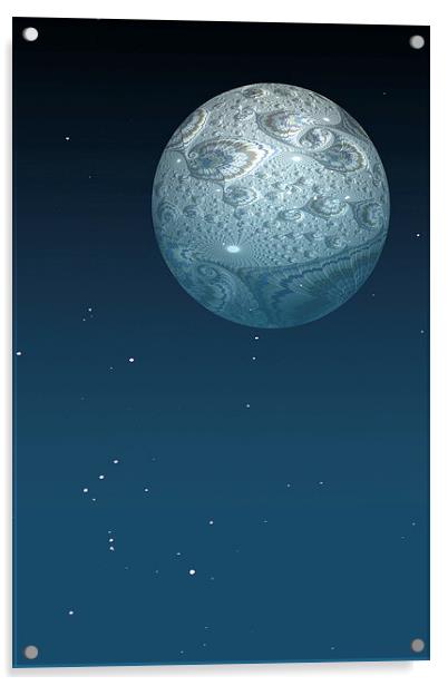  Fractal Moon Acrylic by Steve Purnell
