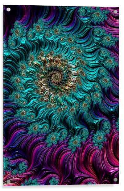 Aqua Swirl Acrylic by Steve Purnell