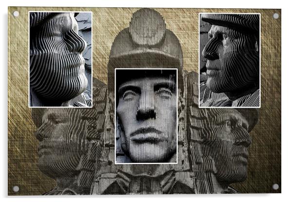 Miners Triptych Acrylic by Steve Purnell