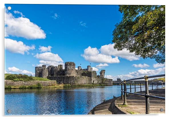 Caerphilly Castle 1 Acrylic by Steve Purnell