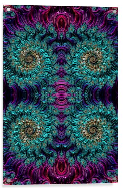 Aqua Swirl 3 Acrylic by Steve Purnell