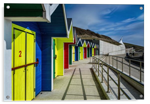 Beach Huts At Barry Island Acrylic by Steve Purnell