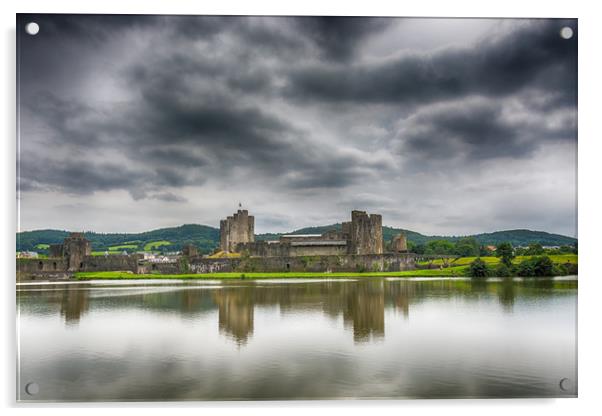 Caerphilly Castle North View 1 Acrylic by Steve Purnell