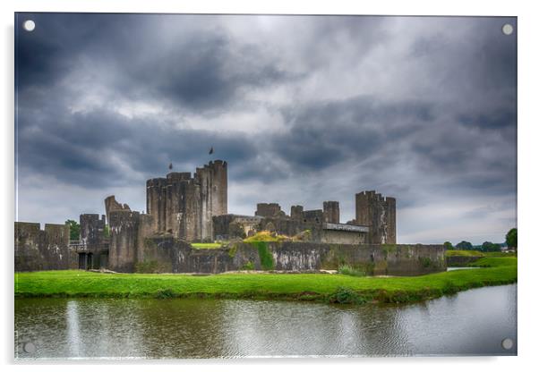 Caerphilly Castle North View 3 Acrylic by Steve Purnell