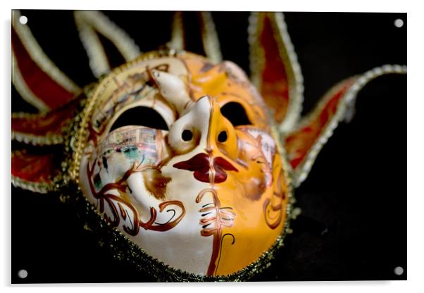 Venetian Mask 1 Acrylic by Steve Purnell