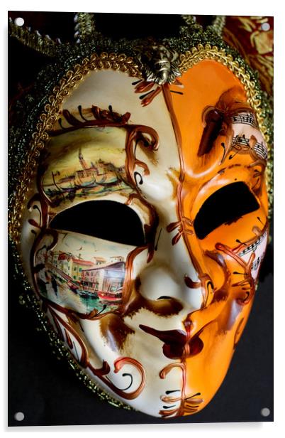 Venetian Mask 3 Acrylic by Steve Purnell