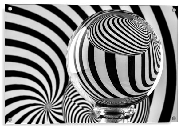 Crystal Ball Op Art 12 Acrylic by Steve Purnell