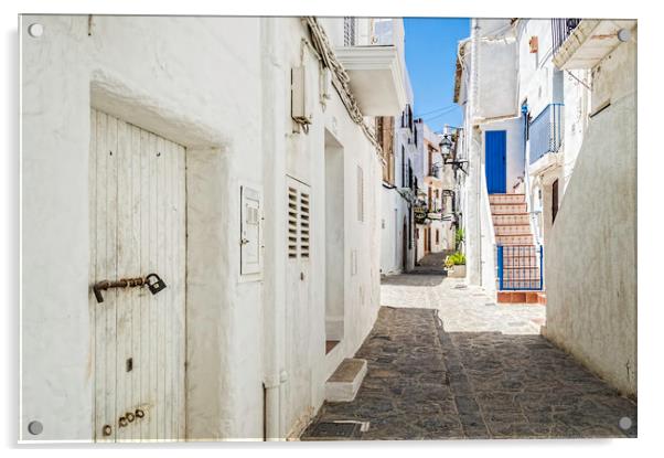 The Back Streets Of Elvissa (Ibiza) Acrylic by Steve Purnell