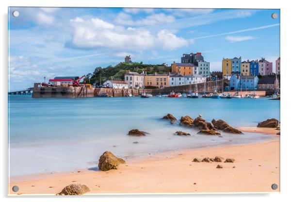 Tenby Harbour Long Exposure 2 Acrylic by Steve Purnell