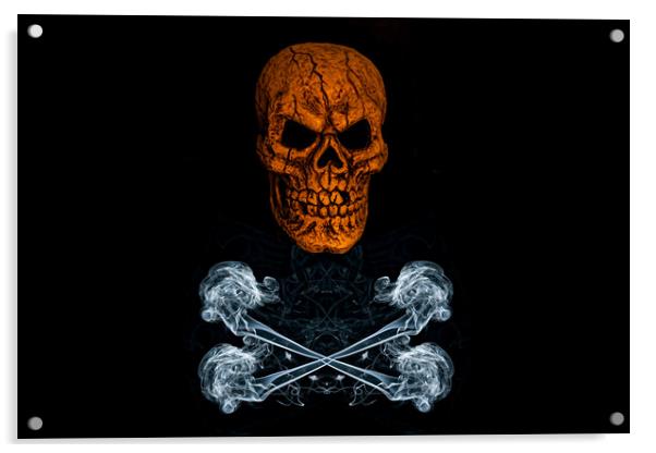 Skull And Crossbones 1 Acrylic by Steve Purnell