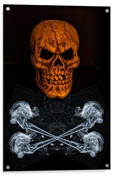 Skull And Crossbones 2 Acrylic by Steve Purnell