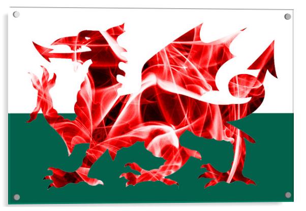The Welsh Smoke Dragon Acrylic by Steve Purnell