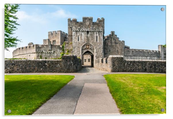 St Donats Castle Gateway Acrylic by Steve Purnell