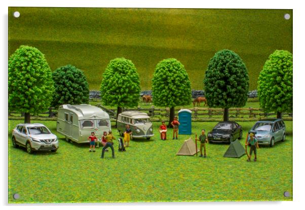 At The Campsite Acrylic by Steve Purnell