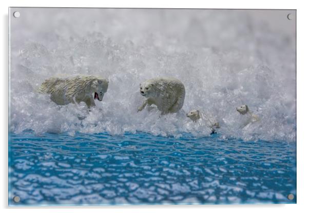 Polar Bear Day Out Acrylic by Steve Purnell
