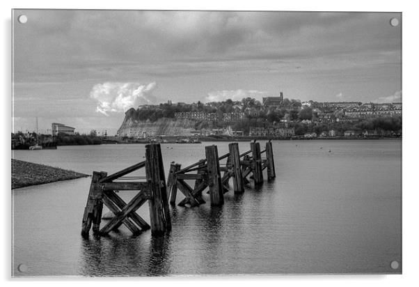 Cardiff Bay Mono Acrylic by Steve Purnell