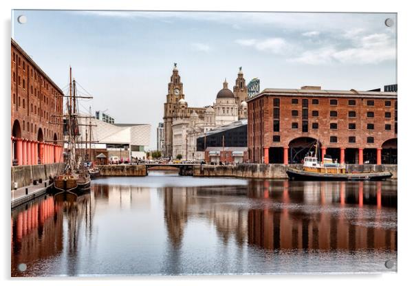Liverpools Albert Dock Acrylic by Roger Green