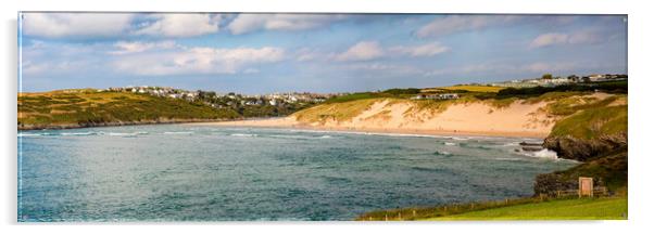 Crantock Beach Acrylic by Roger Green