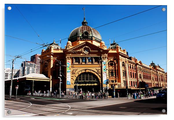 Flinders Street Station Acrylic by Roger Green