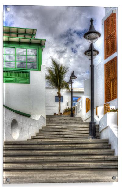 Playa Blanca Steps Acrylic by Roger Green