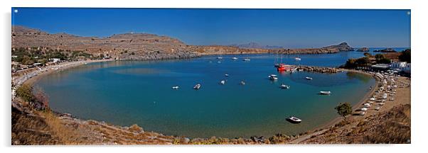Pallas Beach in Lindos Acrylic by Roger Green