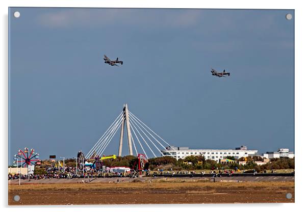 Lancasters Over Southport Acrylic by Roger Green