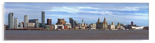 Liverpool Skyline Acrylic by Roger Green