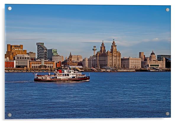 Royal Iris on the Mersey Acrylic by Roger Green