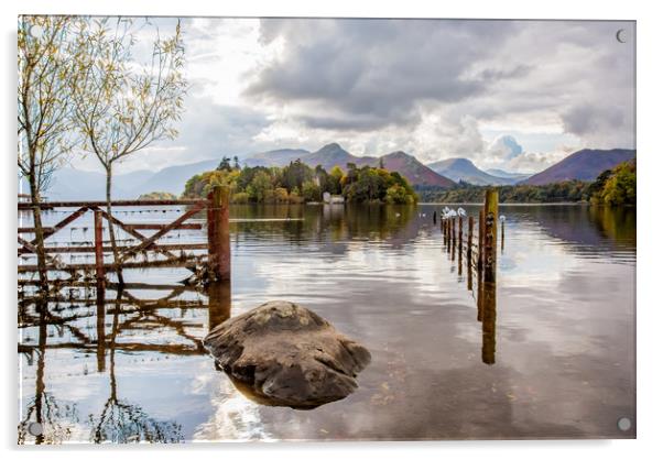 Through The Gate at Derwentwater Acrylic by Roger Green