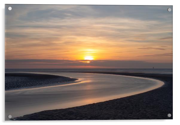 Ainsdale Beach Sunset Acrylic by Roger Green