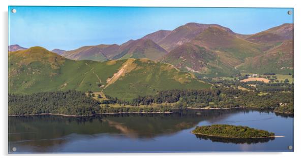 Across Derwentwater to Catbells Acrylic by Roger Green