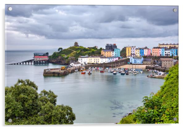 Tenby Harbour Acrylic by Roger Green