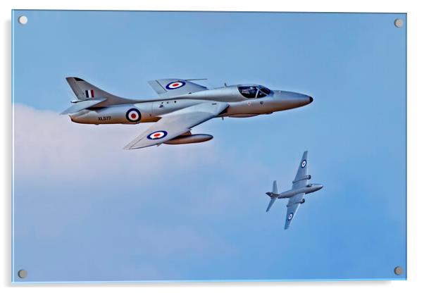Canberra XH134 and Hunter XL557 Acrylic by Roger Green