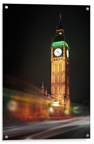 Big Ben Blur Acrylic by David Turney